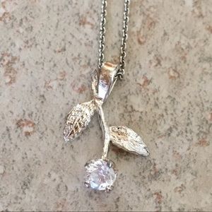 Sterling Silver Cubic Zirconia Flower Pendant